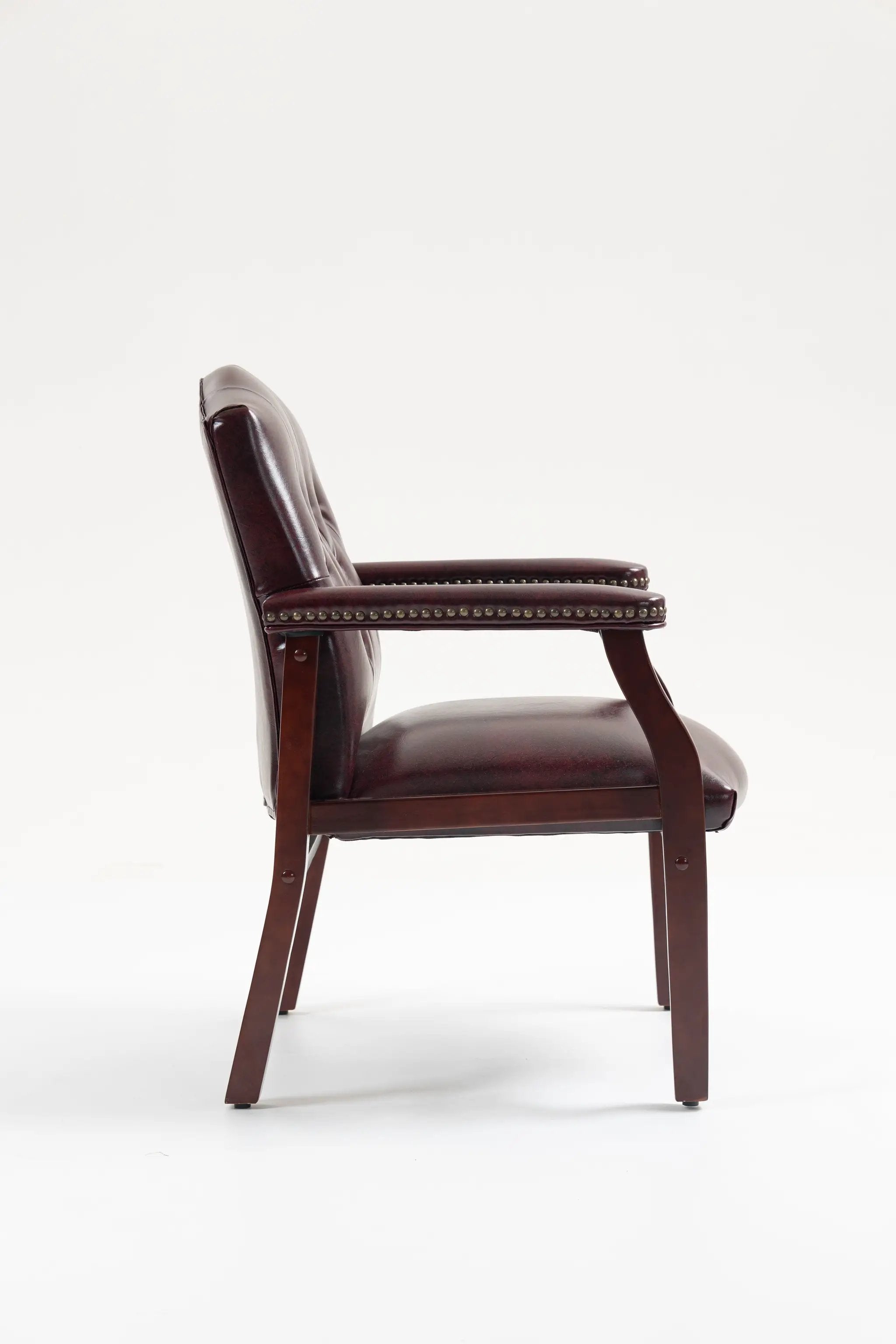 Burgundy Leather Reception Guest Chairs by HouseOfZazla