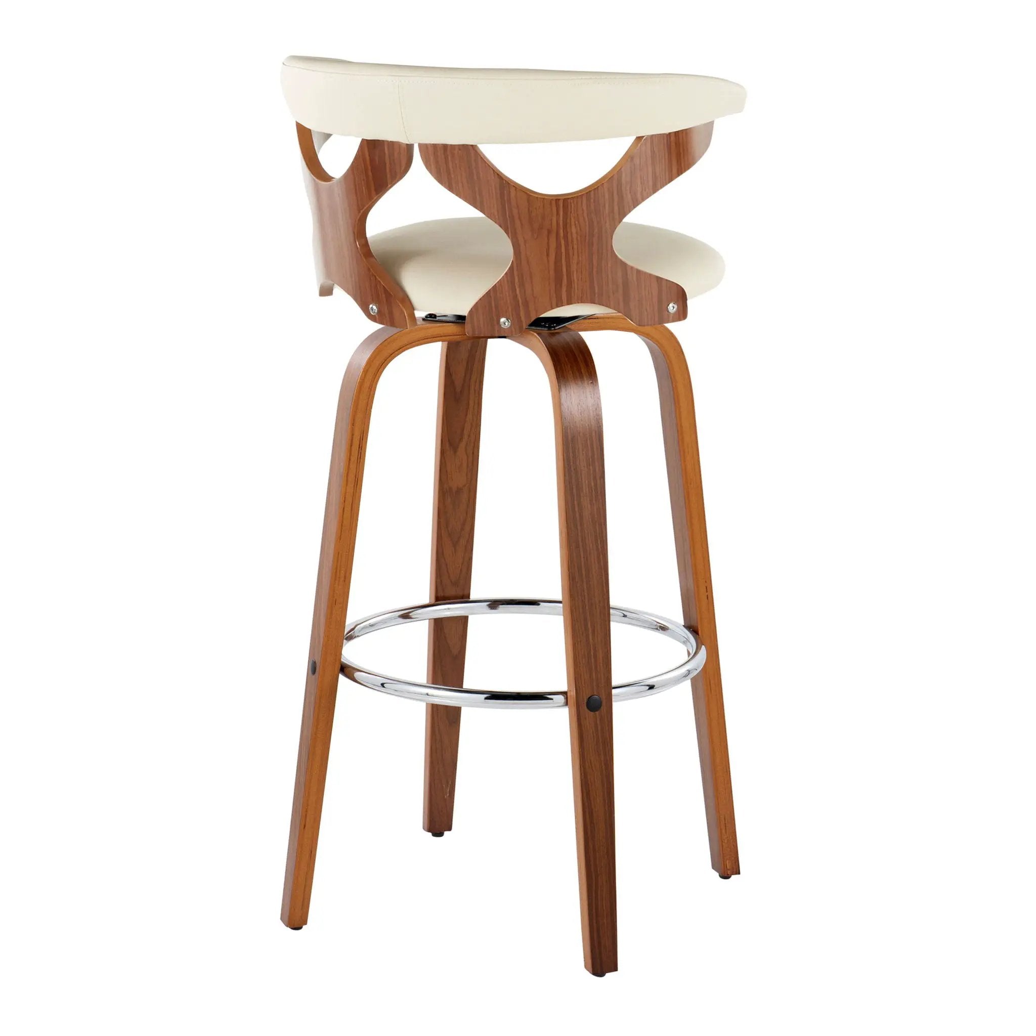 Gardenia - Mid Century Modern Fixed Height Barstool With Swivel With Round Footrest (Set of 2) by Unique Piece Furniture