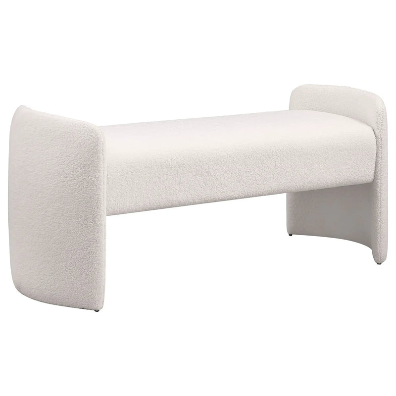 Joshua - Upholstered Accent Bench - Ivory by HouseOfZazla