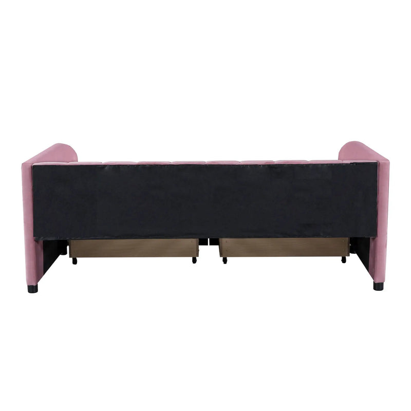 Upholstered Daybed With Ergonomic Design Backrest by HouseOfZazla
