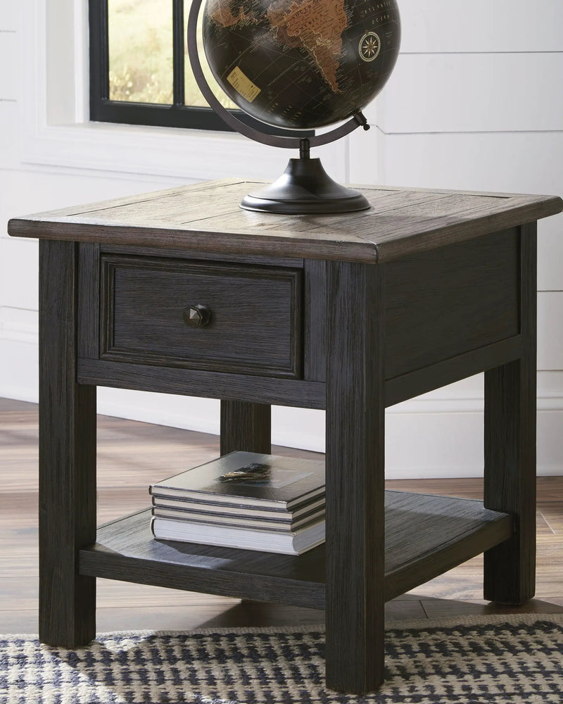 Tyler Creek - Rectangular End Table - Grayish Brown / Black by Unique Piece Furniture