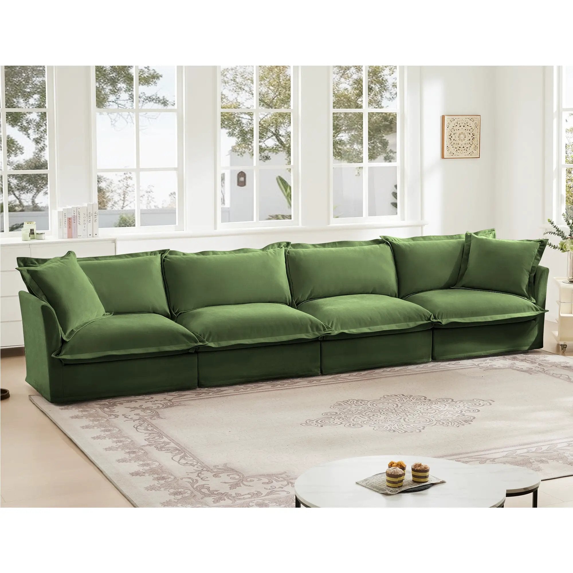 Slipcovered Long Sofa - 4 Seater by HouseOfZazla