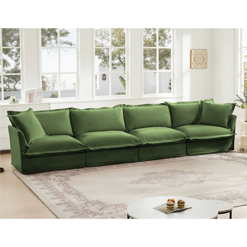 Slipcovered Long Sofa - 4 Seater by HouseOfZazla