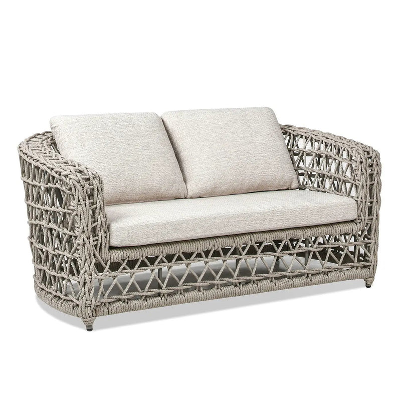 Everly - Frame Barrel Deep Seating Patio Loveseat Sofa Axroma Olefin - Oat Beige by Unique Piece Furniture