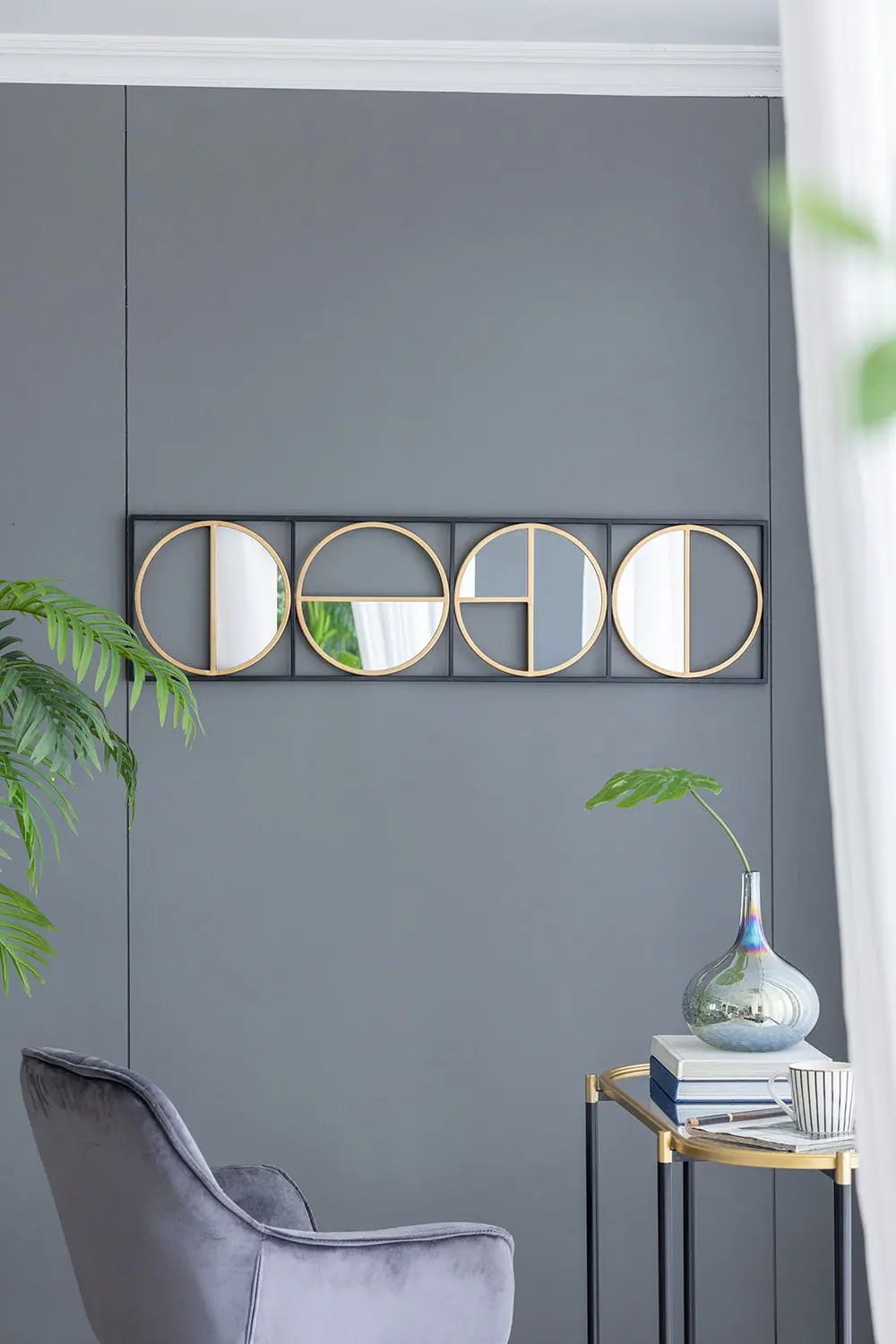 Eclectic Styling Metal Beaded Wall Mirror With Contemporary Design For Bedroom, Liveroom & Entryway by Unique Piece Furniture