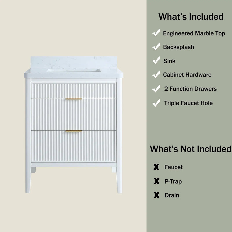 Fully Assembled 30'' Bathroom Vanity by HouseOfZazla