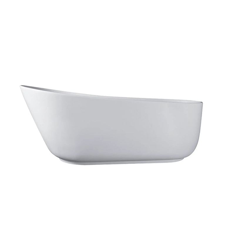 Solid Surface Stone Resin Oval Shape Soaking Bathtub With Overflow For The Bathroom - Matte White by HouseOfZazla