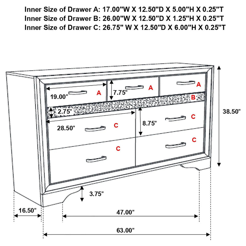 Annie - 9 Drawer Dresser
