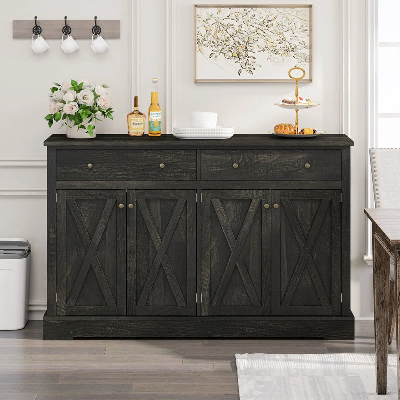 Vintage Sideboard With 2 Drawers And Four Doors For Living Room by HouseOfZazla