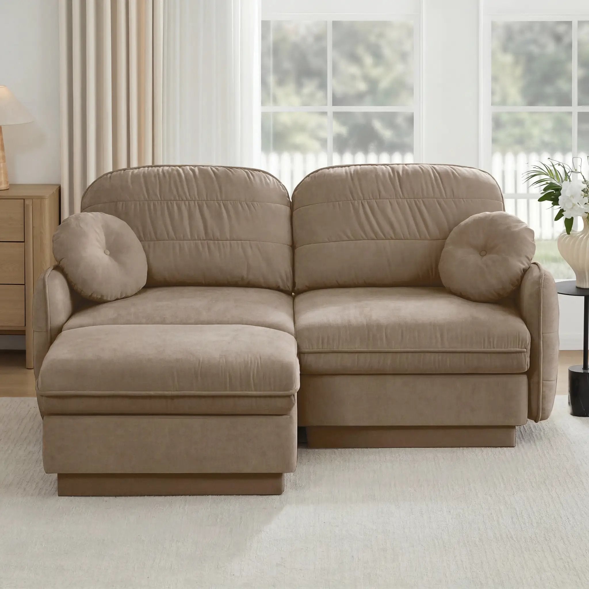Chenille Cloud L-Shaped Loveseat Sofa by HouseOfZazla