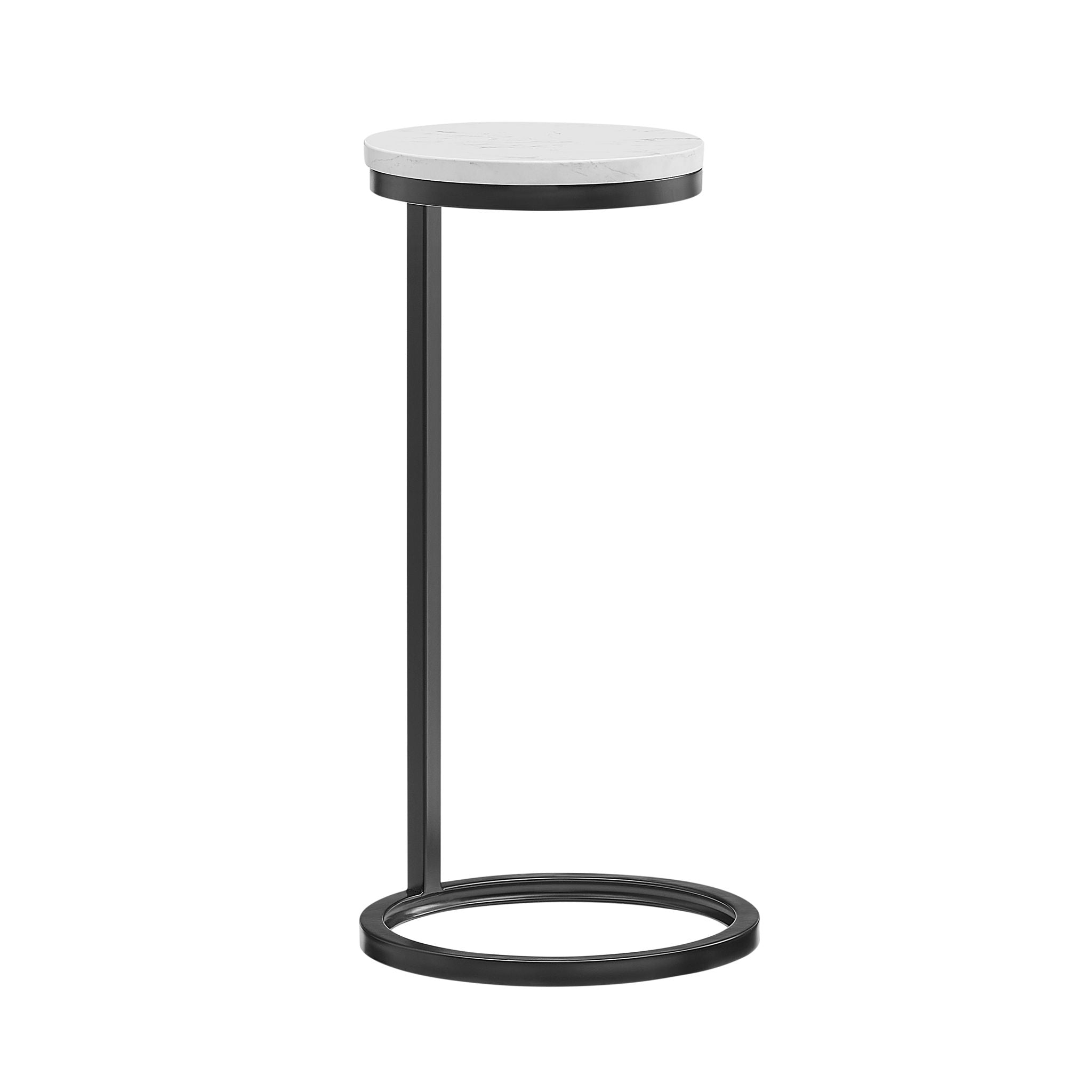 Cerro - Round Accent Table - Antique Bronze / White Marble by HouseOfZazla
