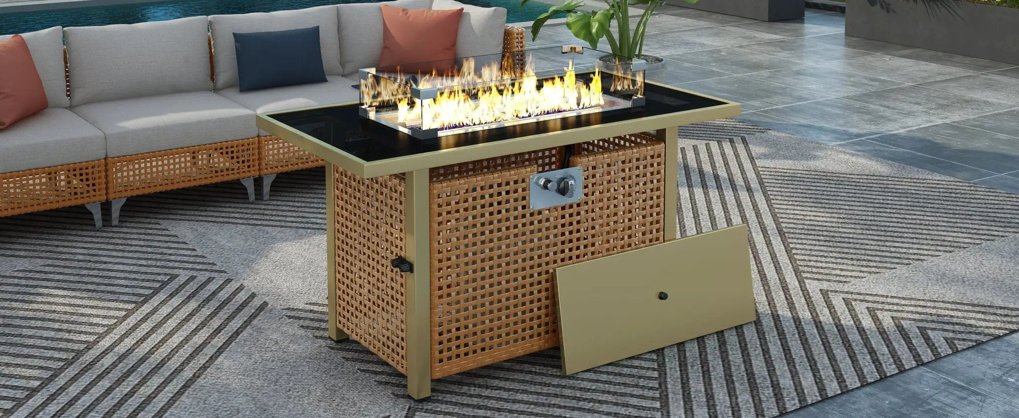 K&K 43' Propane Gas Fire Pit Table by HouseOfZazla