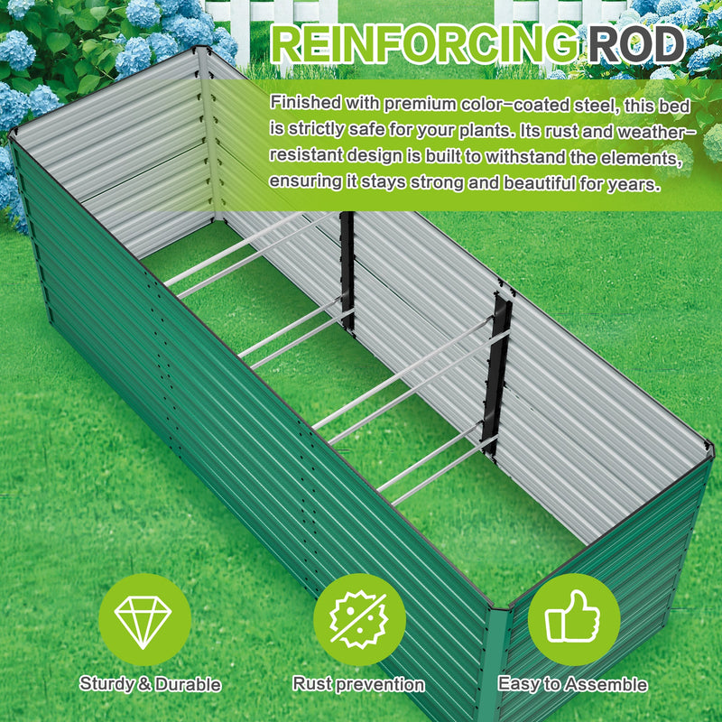 2-Pack 93.7" x 31.5" x 32.3" Raised Garden Bed with Ergonomic No-Bend Design by HouseOfZazla