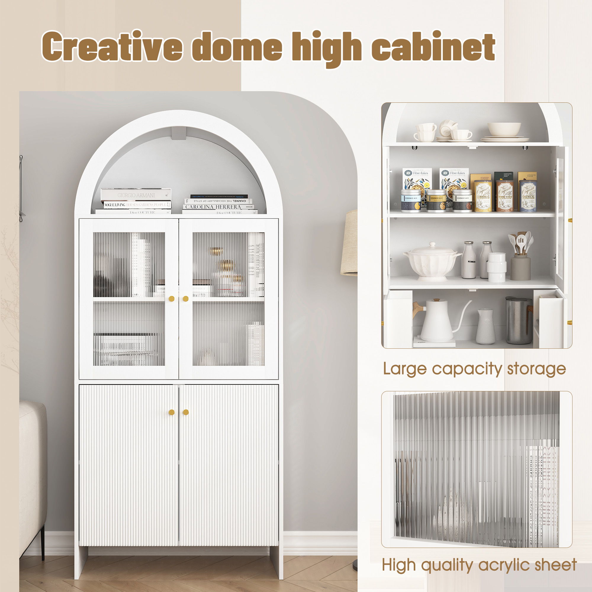 Modern Tech Inspired Dome Cabinet With LED Lighting by HouseOfZazla