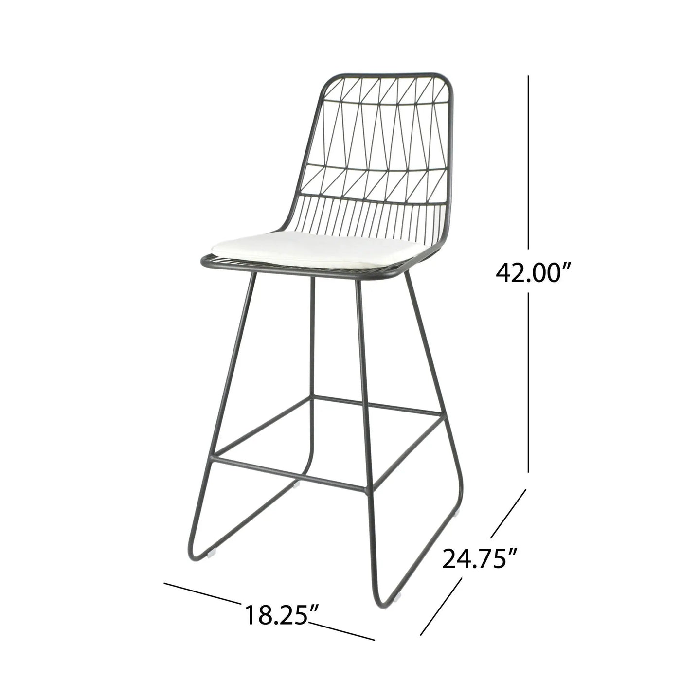 Yearning Iron Counter Stool With Water Resistant Cushion by HouseOfZazla