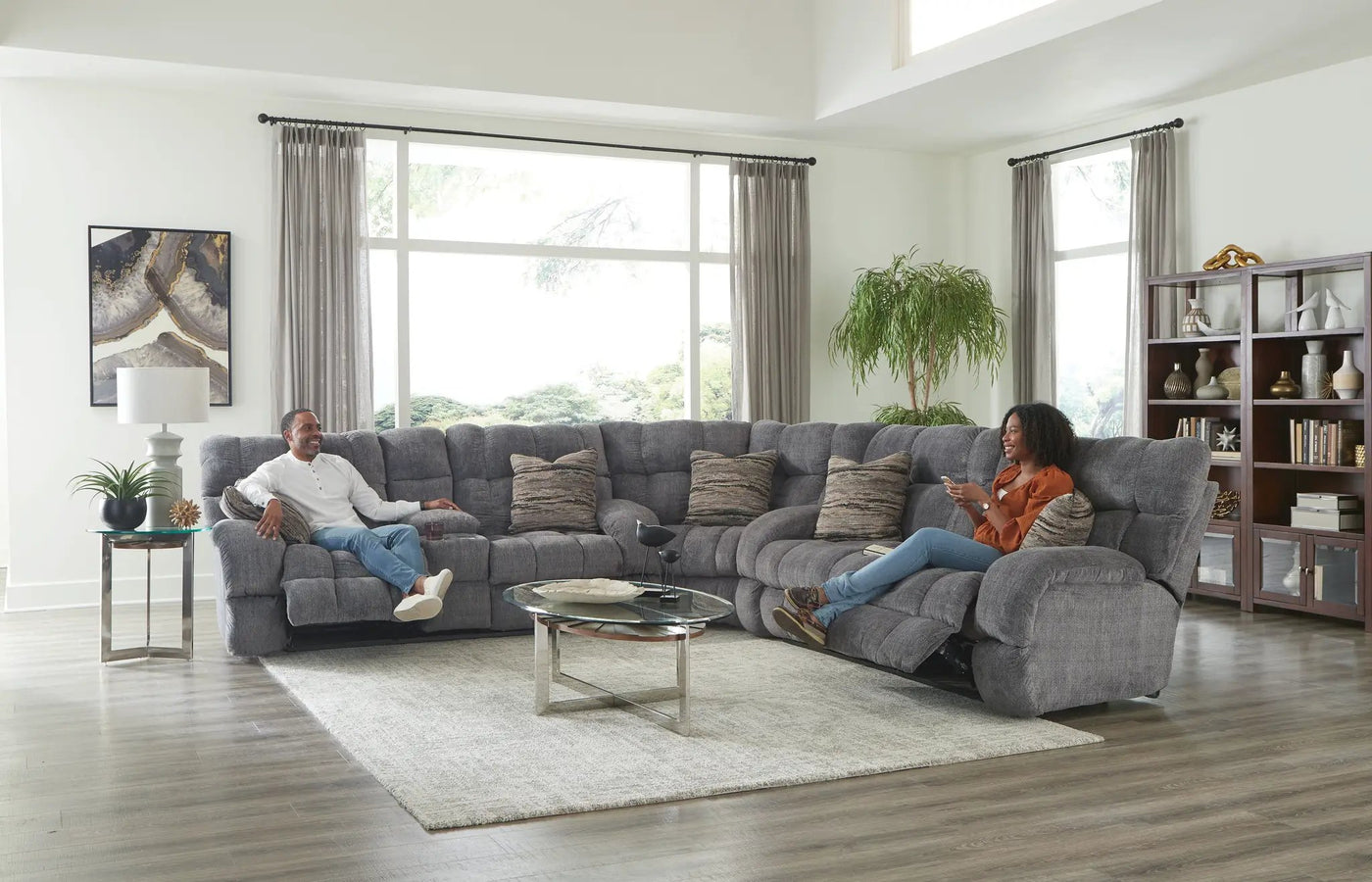 Ashland - Reclining Sectional With 4 Lay Flat Reclining Seats by Unique Piece Furniture