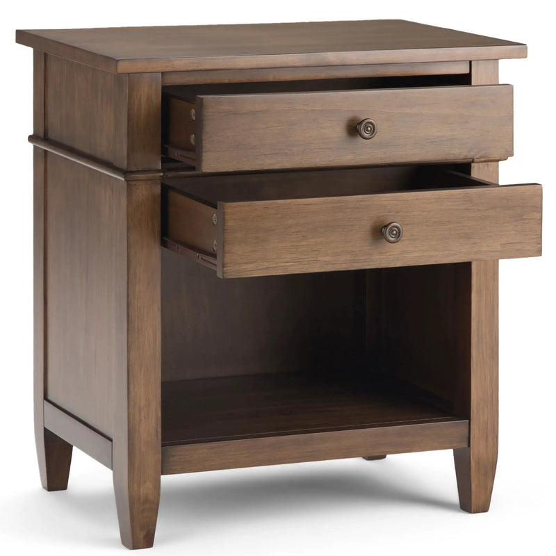 Carlton - Bedside Table - Rustic Natural Aged Brown by Unique Piece Furniture