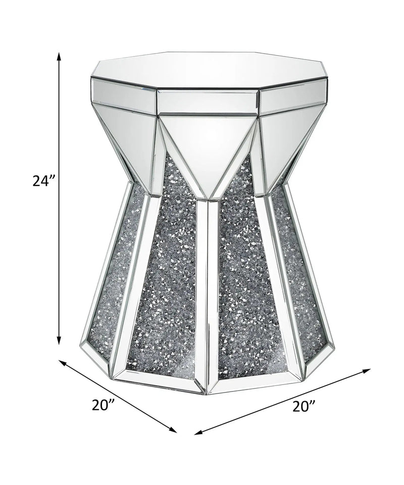 Noralie - End Table - Mirrored & Faux Diamonds by Unique Piece Furniture
