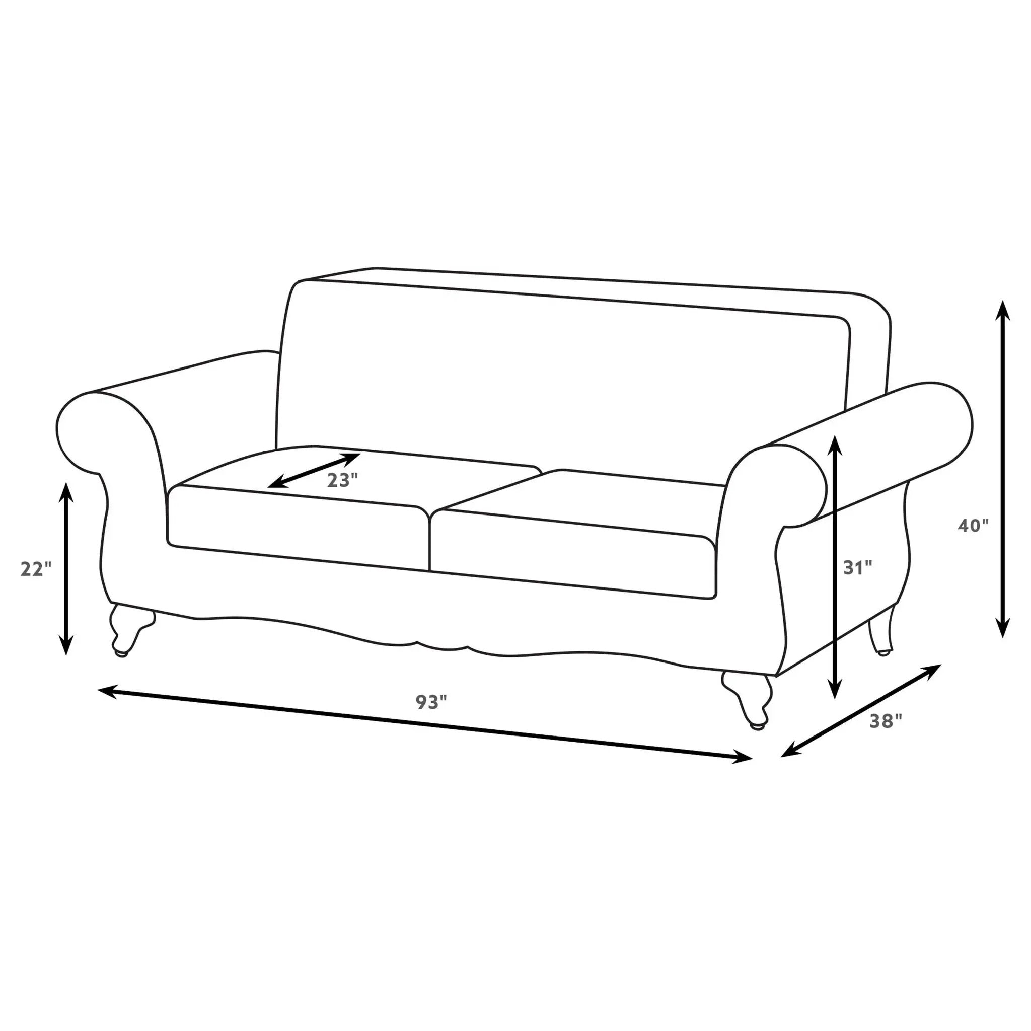 Brookridge - Rolled Arm Sofa With Ornate Details And Mixed Upholstery - Brown by HouseOfZazla