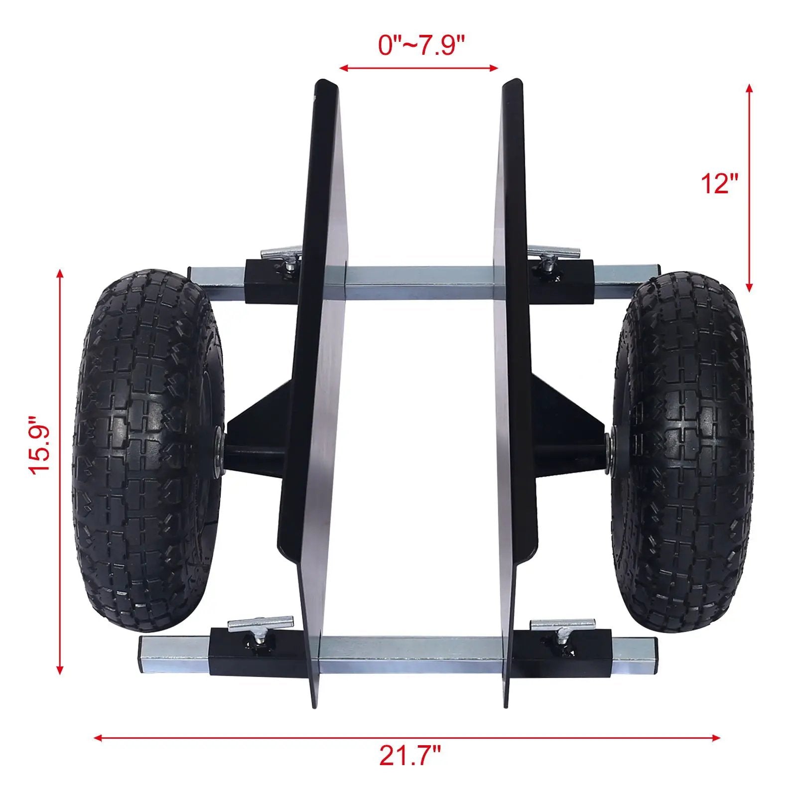 Heavy Duty 600Lb Panel Dolly With 10In. Pneumatic Wheels Alloy Steel - Black by HouseOfZazla