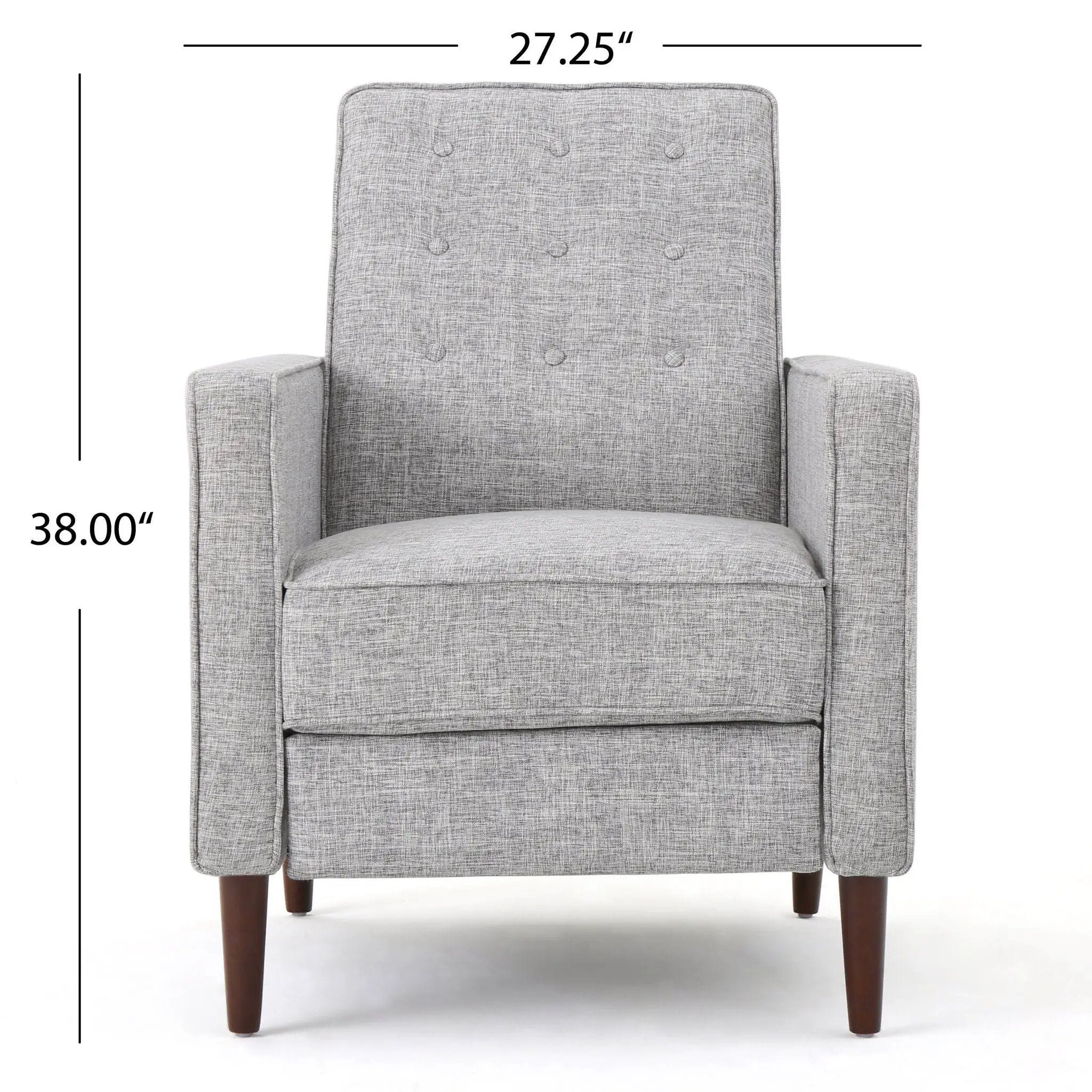 Upholstered Fabric Recliner With Button Tufted (Set of 2) - Light Gray by Unique Piece Furniture