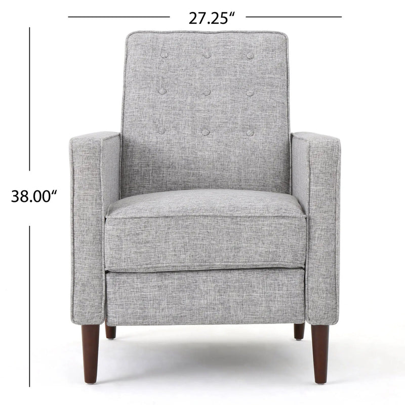 Upholstered Fabric Recliner With Button Tufted (Set of 2) - Light Gray by Unique Piece Furniture