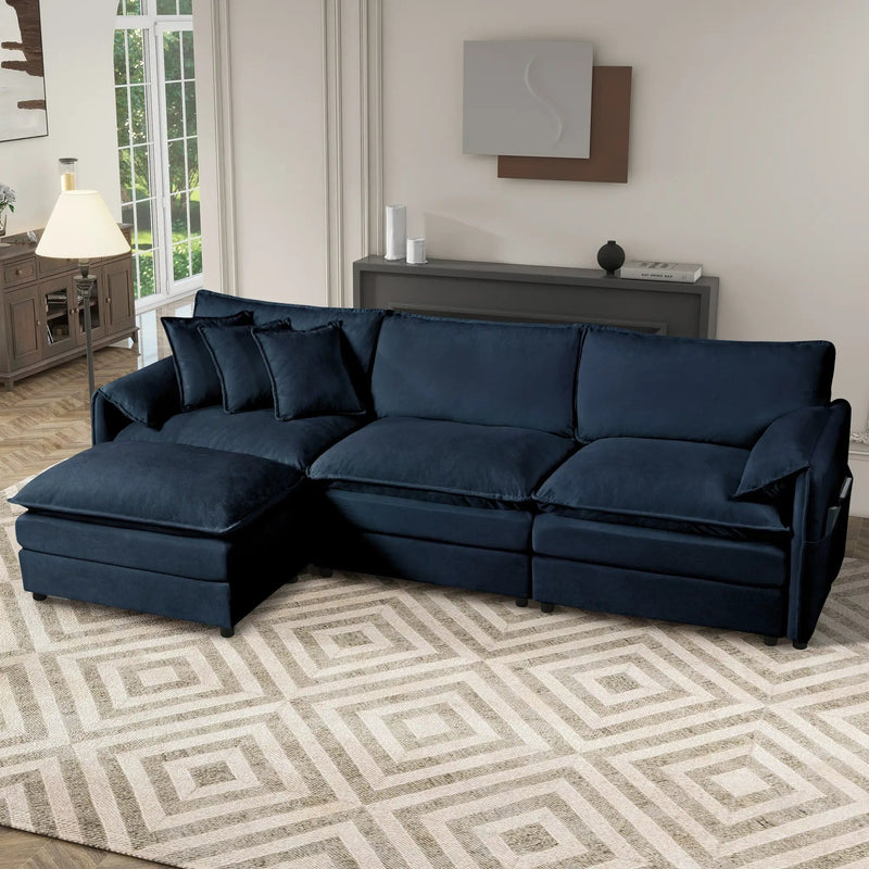Modular Sectional Sofa Oversized Deep Seat L Shaped Couch Set for Living Room by HouseOfZazla