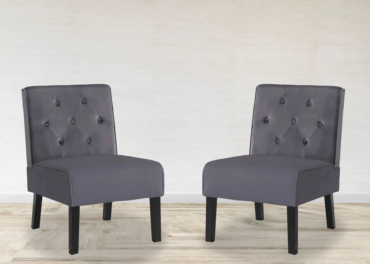 Reese - Living Room Armless Button Tufted Pattern Accent Chair (Set of 2) by Unique Piece Furniture