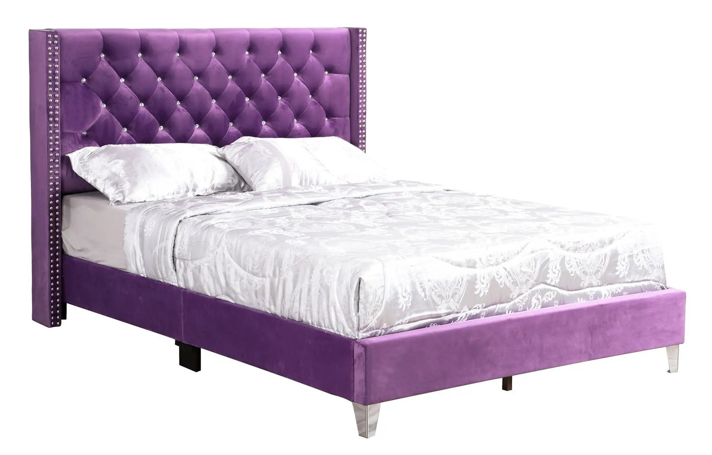 Upholstered Nailhead Trim Chic Bed by HouseOfZazla