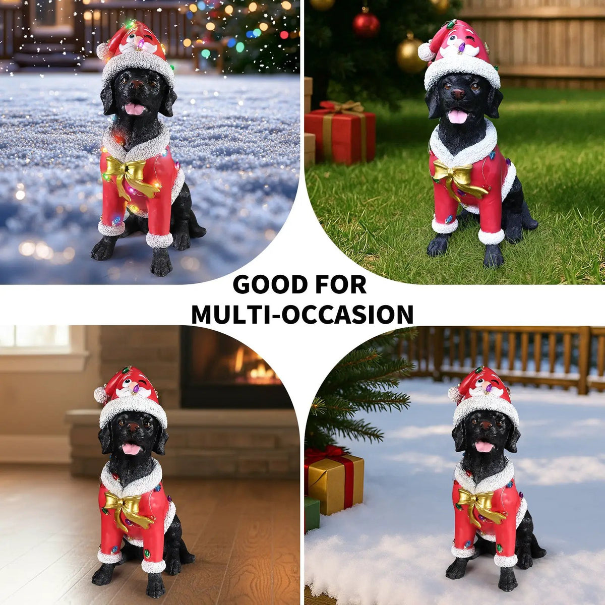 Festive Labrador Christmas Statue by HouseOfZazla