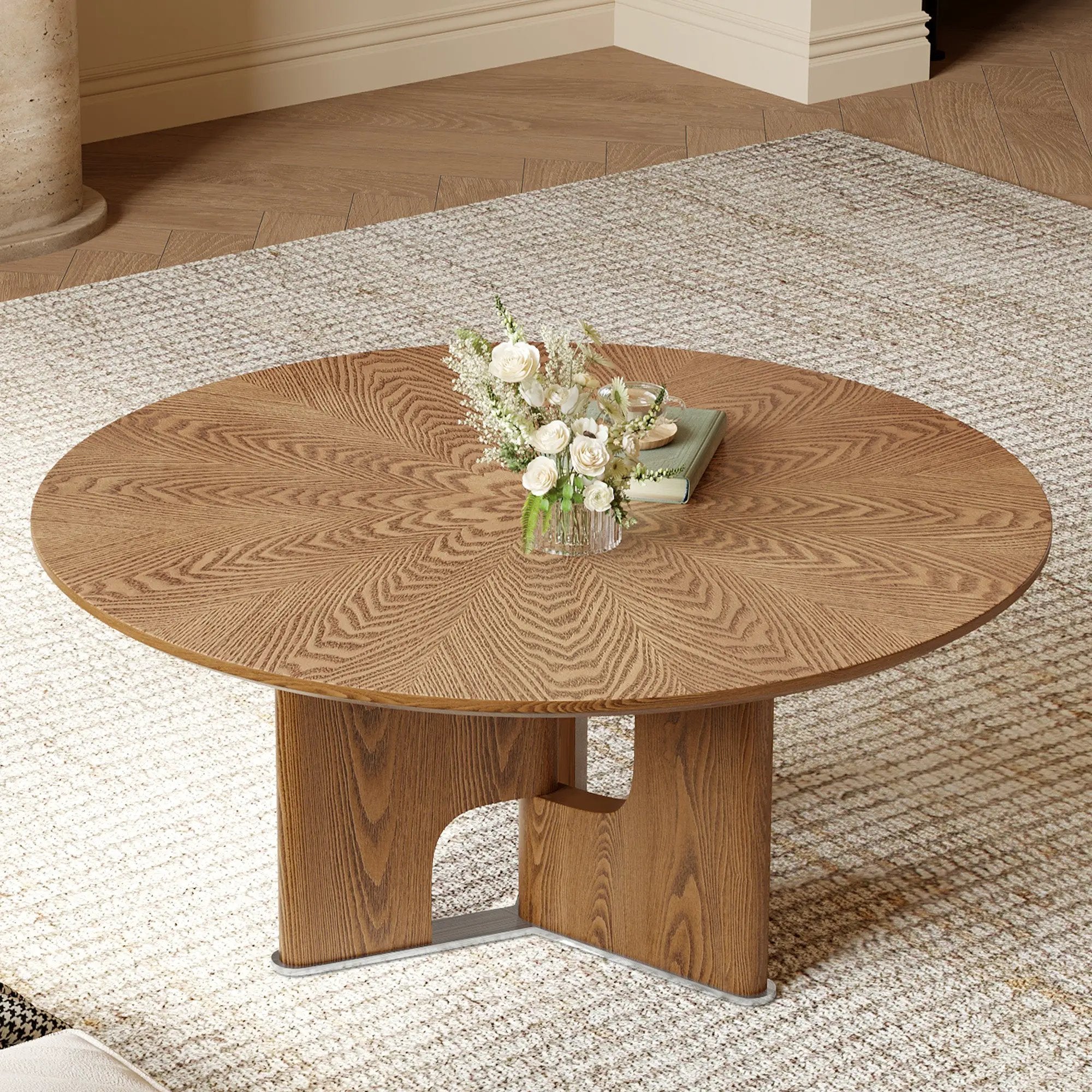 Rustic Ash Wood Veneer Coffee Table by HouseOfZazla