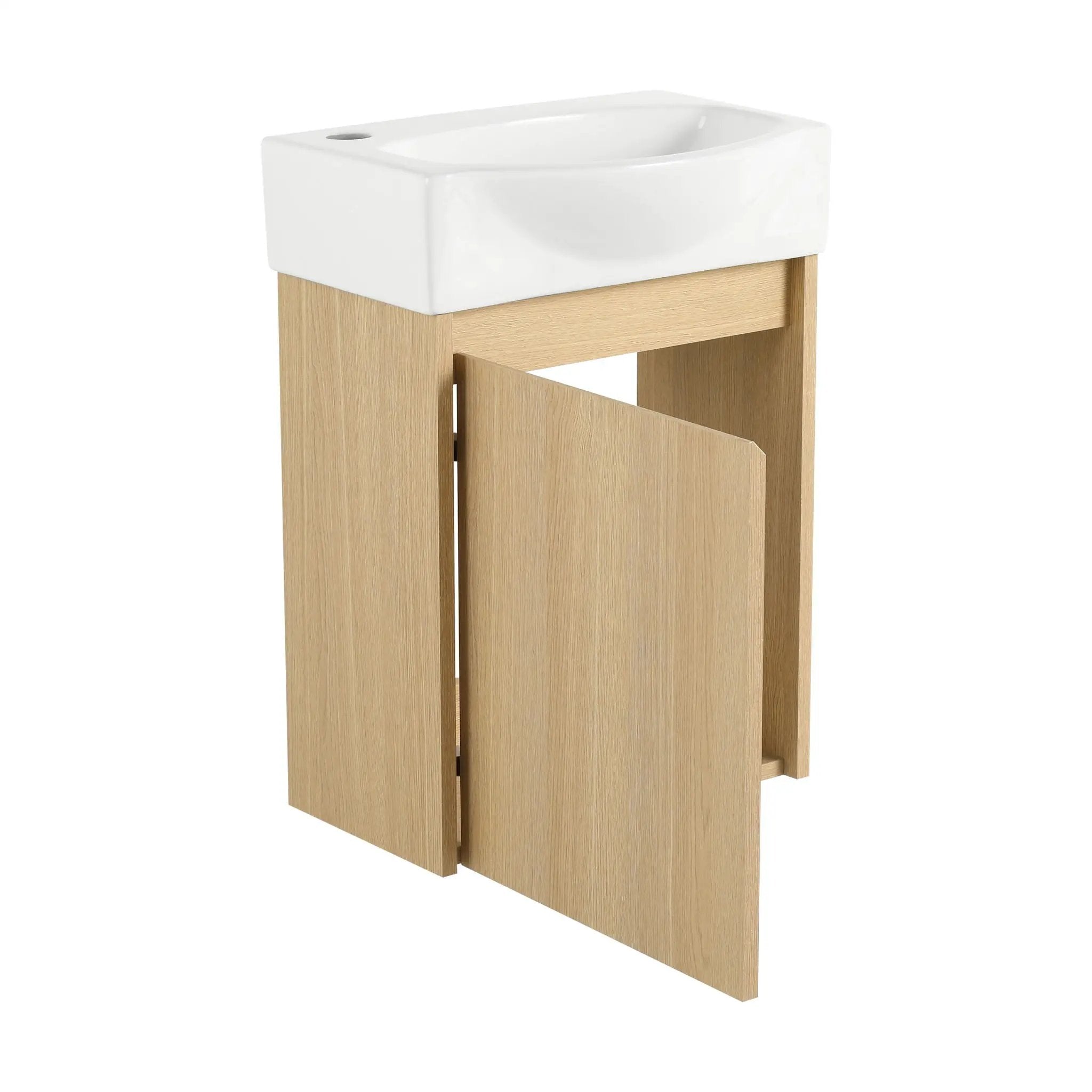 Modern Bathroom Vanity With Ceramic Basin, Wall Mounted Floating Sink Combo, Storage Cabinet by HouseOfZazla