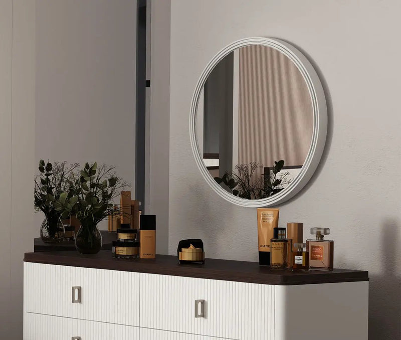 Carena - Round Mirror - Gray by Unique Piece Furniture