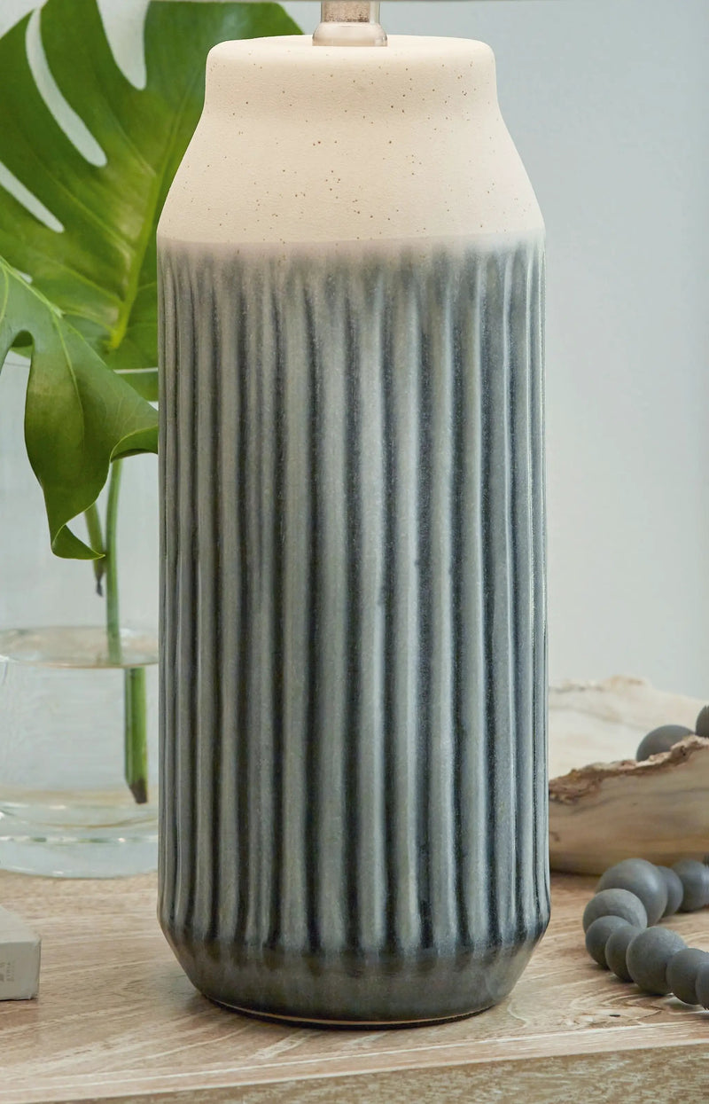 Afener - Ceramic Table Lamp (Set of 2) - Blue / Beige by Unique Piece Furniture