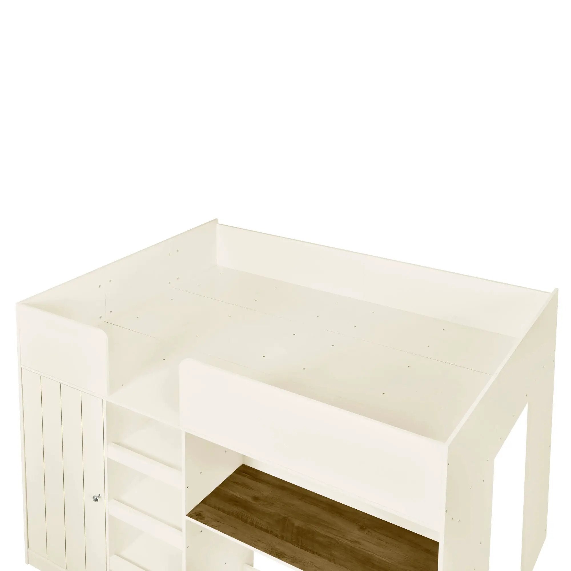 Loft Bed With Built In Wardrobe, Desk, Shelves, And Drawers by Unique Piece Furniture