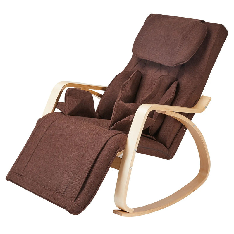 Full Massage Function Air Pressure Comfortable Relax Rocking Chair, Lounge Chair Relax Chair With Cushion - Brown by Unique Piece Furniture