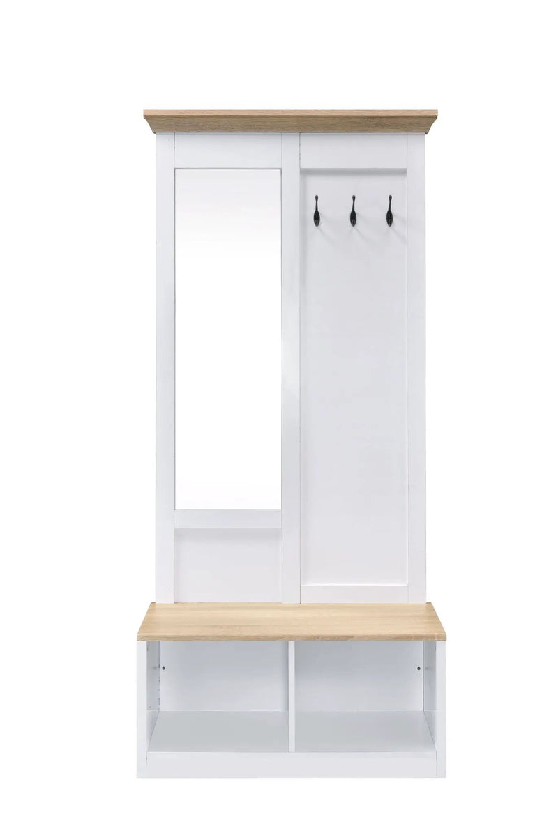 Melati - Hall Tree - Light Oak / White by Unique Piece Furniture