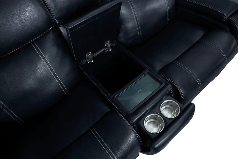 Glenwood - Power Console Loveseat-Recliner With Power And Power Headrest And Lumbar (Layflat) by Unique Piece Furniture