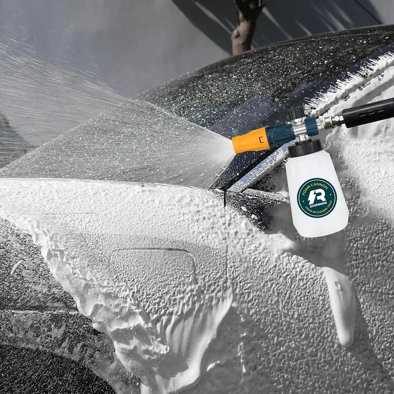 Sooprinse Foam Cannon with 1/4 Inch Quick Connector, Heavy Duty Car Foam Blaster Wide Neck Adjustable Snow Foam Lance for Pressure Washer, 5 Pressure Washer Nozzle Tips, 1 Liter by GreenHaven Gardens