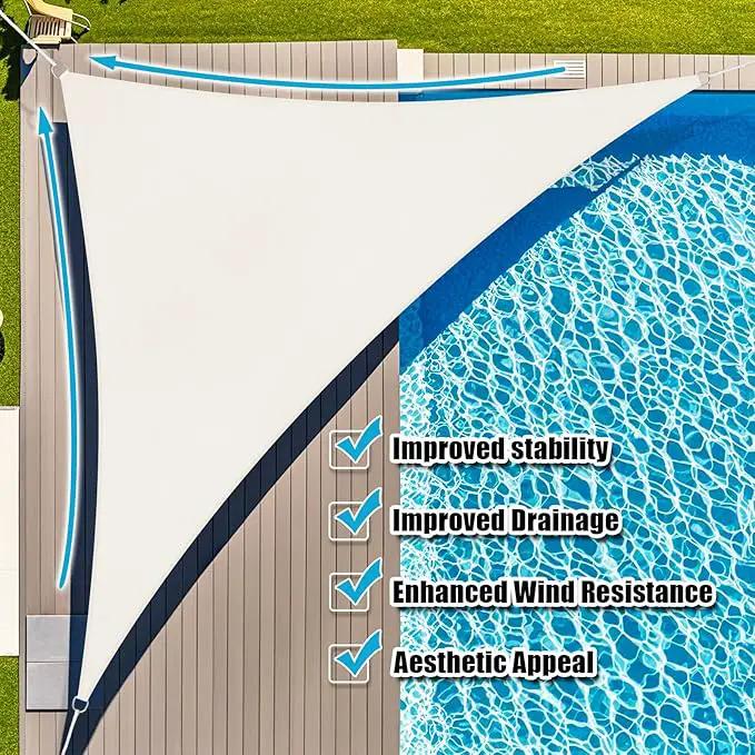 Amagenix Sun Shade Sail 9X9X12.7 Curved Edge Outdoor Shade Canopy Cream Breathable 95% UV Block Shade Cloth for Patio Garden Backyard (We Make Custom Size) by GreenHaven Gardens