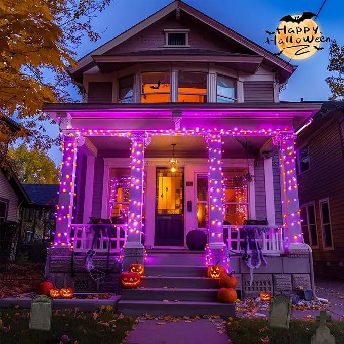 JMEXSUSS 400LED Halloween Lights with Remote,Orange and Purple Halloween Lights Waterproof,8 Modes Halloween String Lights Indoor Outdoor Plug in for Halloween Decorations by GreenHaven Gardens