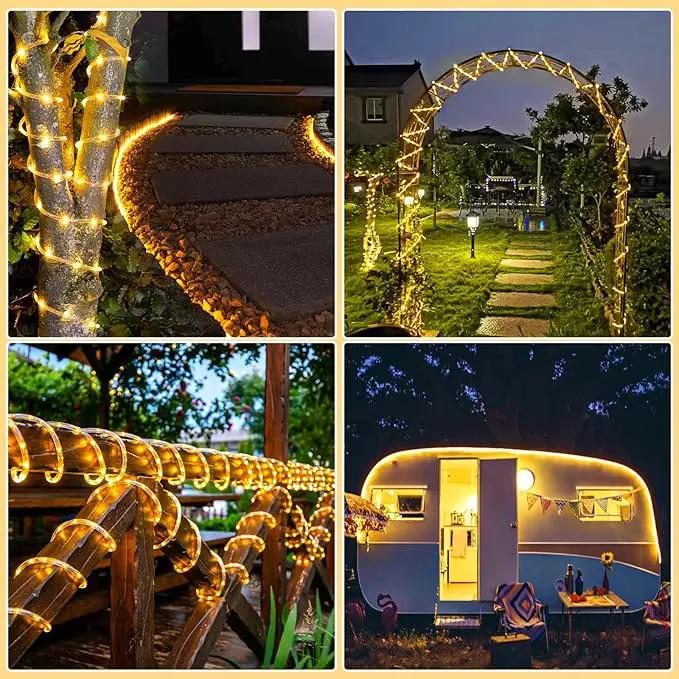 Rope Lights for Outside, 66FT 200 LED Rope Lights Outdoor/Indoor with Waterproof 8 Modes, Connectable Plug in Christmas Tree Light for Bedroom Pool Garden Party Holiday Decorations, Warm White by GreenHaven Gardens