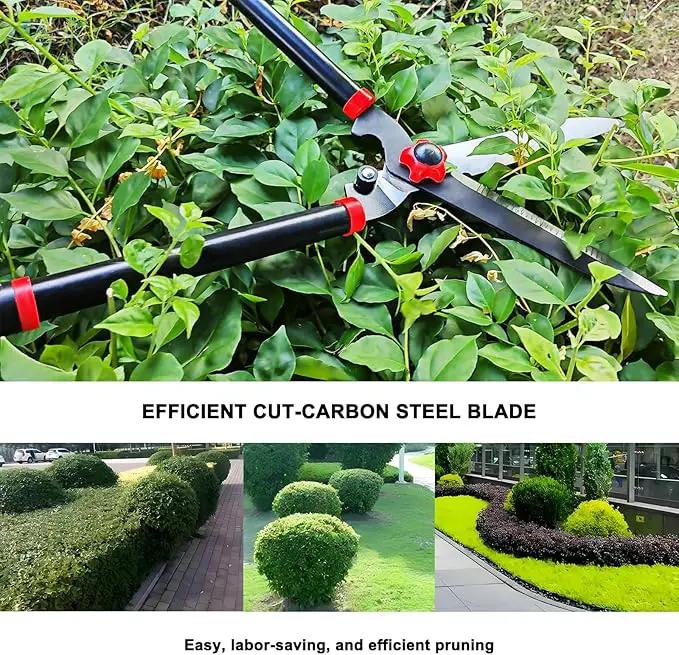 Garden Hedge Shears Heavy Duty with 22.8"-30.3" Extendable Handle, Plant Cutting Scissors -Lawn Pruners - Yard and Garden Tools by GreenHaven Gardens
