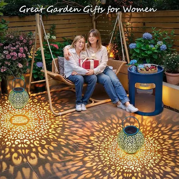 Outdoor Solar Big Lanterns Waterproof, Go2garden Gifts for Women Mom Garden Yard Decor Lights for Patio, Yard, Party Ornaments,Birthday Mothers Day Gifts for Grandma (1 Pack, Teal Blue) by GreenHaven Gardens
