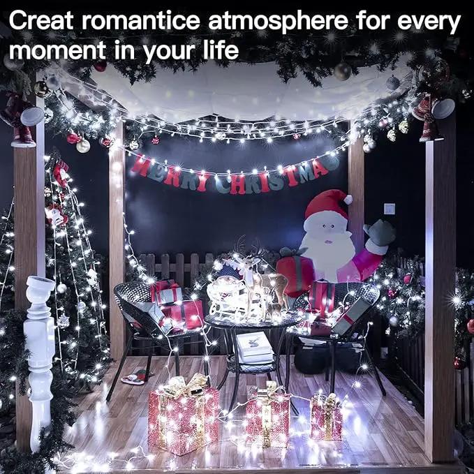 Ollny Christmas Lights Outdoor Waterproof, 1000LED 328FT Super Long String Lights with Remote 3 Timer, Plug in 8 Modes Fairy Light for Outside House Bedroom Xmas Decorations, Cool White by GreenHaven Gardens