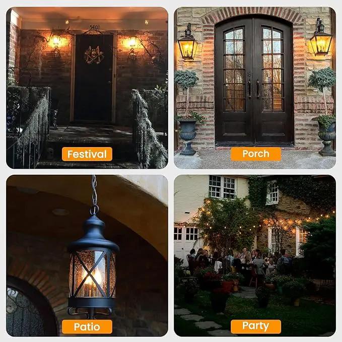 Hompavo Upgraded LED Flame Light Bulbs, 3 Modes Flickering Light Bulbs, E26 Chandelier Base Candle Fire Light Bulb for Halloween Christmas Party Porch Indoor & Outdoor Home Decoration - 8 Pack by GreenHaven Gardens