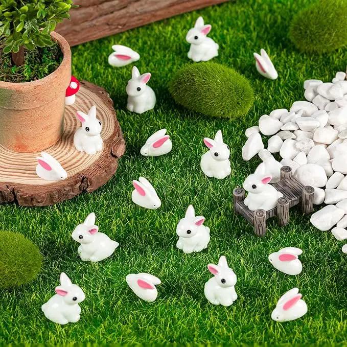 280Pcs Mini Bunny, Mini Resin Bunny Animals, Miniature Rabbit for Landscape Ornaments Miniature Garden Decor Potted Plant,Cake Topper Decoration by GreenHaven Gardens