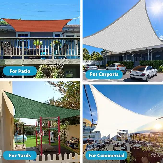 Amagenix Sun Shade Sail 6'X8' Curved Edge Outdoor Shade Canopy White Breathable 95% UV Block Shade Cloth for Patio Garden Backyard (We Make Custom Size) by GreenHaven Gardens