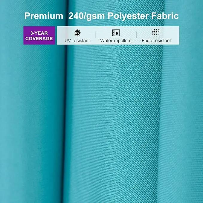 PURPLE LEAF 9' × 11.5' Patio Cantilever Umbrella with Base Outdoor Rectangle Adjustable Offset Umbrellas with 360-degree Rotation and 8 Heavy Duty Metal Ribs for Garden Deck Pool Turquoise Blue by GreenHaven Gardens