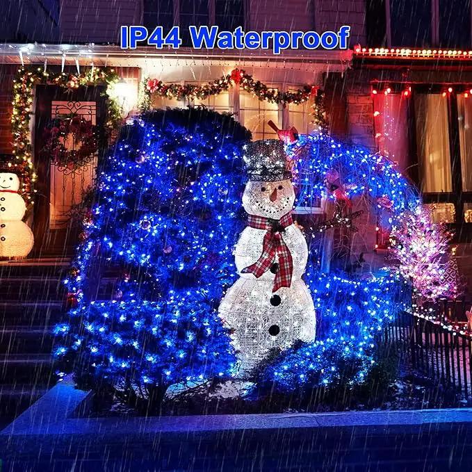 JMEXSUSS 360 LED Blue Net Lights Outdoor, Connectable 12ft x 5ft Christmas Net Lights Plug in with Remote, 8 Modes Waterproof Christmas Mesh String Lights for Bushes Christmas Decorations by GreenHaven Gardens